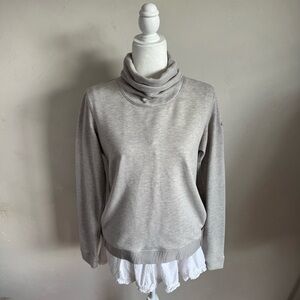 Nike Light Gray Women's Cowl Neck Sweater Athleisure